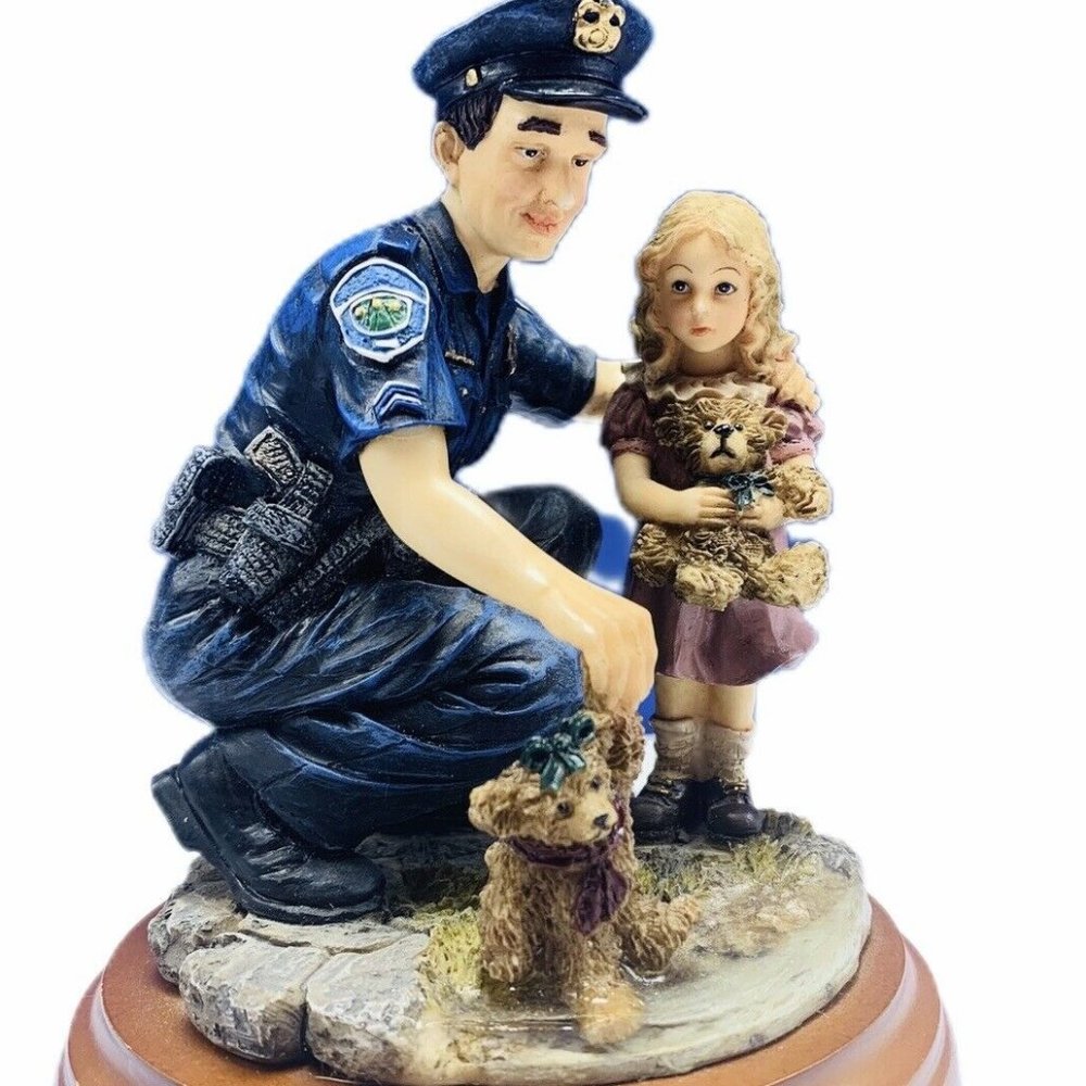 Police figurine vanmark blue hats bravery rescue